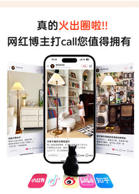 高级感北欧客厅落地灯轻奢原木百褶灯沙发边设计感书房卧室床头灯 出口版-实木150cm高-无极调光-(健康护眼灯芯)