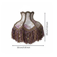 Violet Floral Tassel Lampshade Ornate Tassel Shade Soft Light for Guesthouse