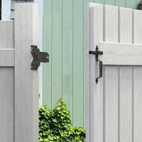 Garden Gate Hinge and Lock Set for PVC and Wood Fences