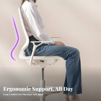 Rolling Drafting Chair Lumbar Support Office Furniture 360° rotate for Students