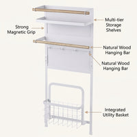 Living Room Hanging Rack, 5-Tier Wall Mounted Storage for Students, Space-Saving Shelving Unit, Minimalist No-Drill Balcony Organizer for Small areas