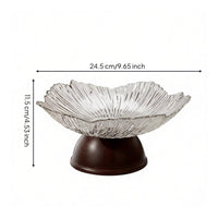 Pedestal Fruit Bowl Multi Functional Petal Rim Fruit Plate Raised Base