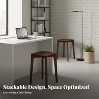 Stackable Square Stool Nordic Design Stackable Wooden Stool Space-Saving