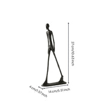 Abstract Human Figurine Cast Iron Abstract Human Statue Sculptural Figurine with Rectangular Base for Art Lovers, Simplicity Seekers, Console Table
