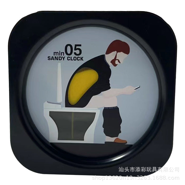 Toilet-Shaped Hourglass Timer, 5 Minutes, Plastic, Stress Relief Toy