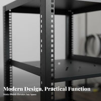 1 Open Frame Rack Adjustable Network Rack Multi-layer Equipment Shelf Mobile Unit Steel Construction Suitable for IT Professionals Home Workspace Studios