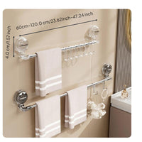 Stainless Steel Adjustable Suction Towel Rack Wall Mounted