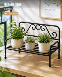 Vintage Iron Chair-Shaped Flower Stand and Cup Saucer Rack