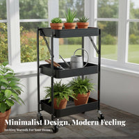 3-Tier Rolling Cart Movable 3 Tier Rolling Cart Heavy Duty for Students, Parents
