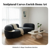 Bean-Shaped Sofa Light Luxury Aesthetic Couch Minimalist Design Living Room Furniture for Apartment Dwellers, Homeowners, Lounge Area, Modern Office