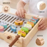 Wooden BBQ Grill Play Set for Kids Role Play