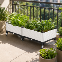28cm Outdoor Planters, Rectangular Plant Pots Outdoor for Patio, Nordic Garden Planters for Herbs & Vegetables, White Synthetic Synthetic Material