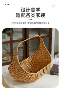 Woven Picnic Fruit Basket with Handle