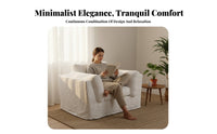 Removable and cleanable Cover 3-Seater Settee Wabi-Sabi Aesthetic 3-Seater Couch Creamy off-white Sofa Easy to Clean for Apartment Dwellers, Guesthouse managers, Homeowners, Small Spaces, Studio Flat, Lounge Area, Home Office