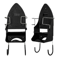 Heat-Resistant PBT Plastic Double Hook for Iron and Towel Storage, Foldable Design