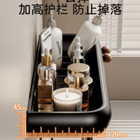 Bathroom Storage Rack, Wall-Mounted, No Drilling, Space Aluminum, Modern Simple Style
