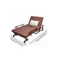 Foldable Lounge Bed Caster Wheels Reclining Lounge Bed Storage Pocket Daybed