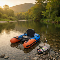 Compact Inflatable Fishing Boat with Seat Portable Fishing Belly Boat Lightweight Buoyant Tube Comfortable for Anglers