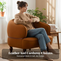 Highrear Single Sofa Retro Artistic Design Upholstered Upholstered Armchair with Side Guards Armchair Designer-Inspired Non-Slip