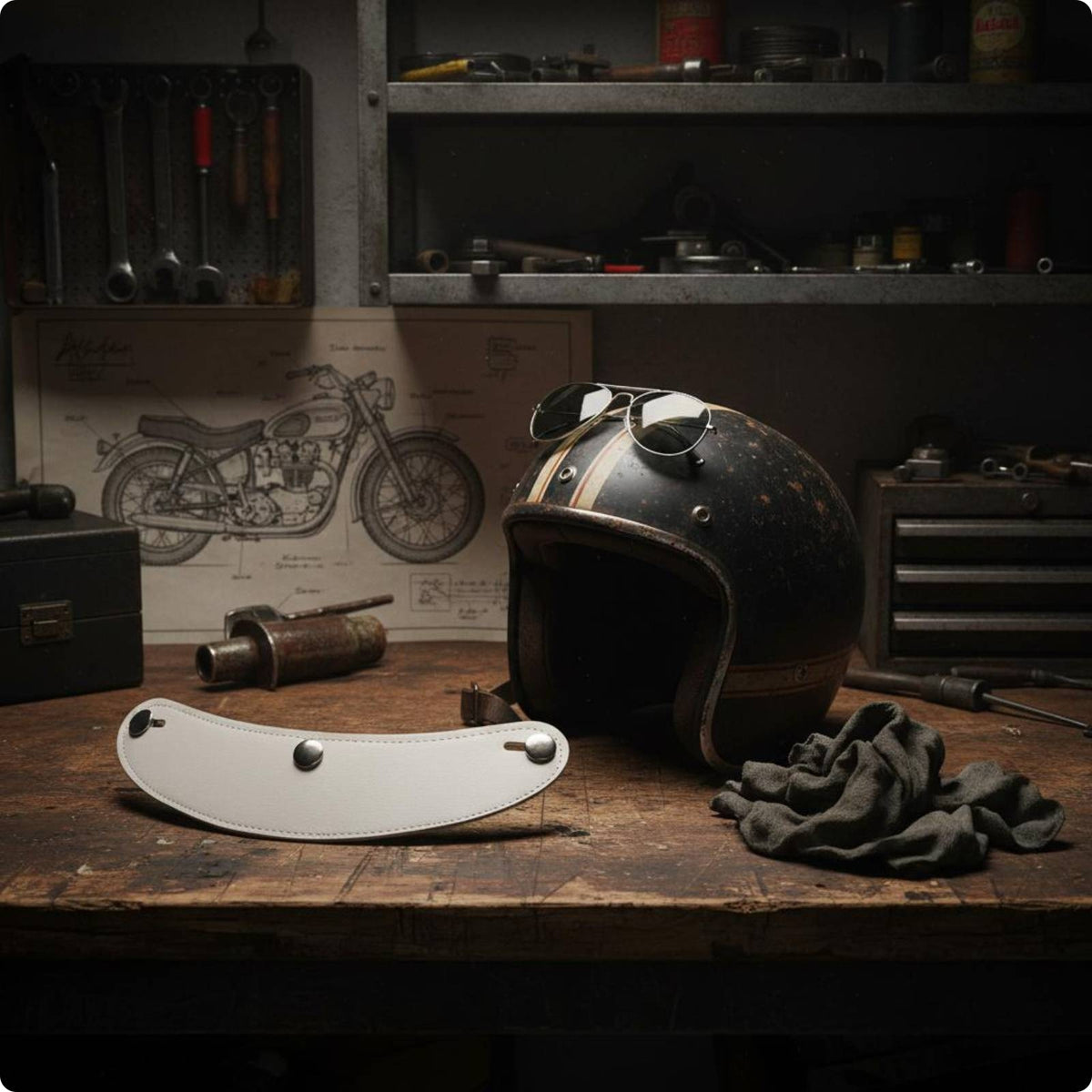 Three Snap Helmet Visor Stitched Border Snap-Fastened Visor Brim Curved