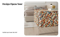 levitating Nightstand Italian Inspired Bedside Cabinet Rainbow Effect Front