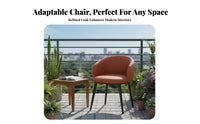 Rounded Back Dining Chair Easy Assembly Upholstered Seat High Weight Capacity