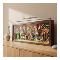 Wealth Deity Decor New Year Gift Paper Cut Frame Artisanal Appearance Tabletop Ornament for Living Room, Office