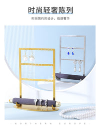 不锈钢首饰架金属多层耳钉耳环戒指展示架多功能饰品收纳陈列道具