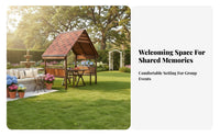 Rustic-Retreatlook Dining Enclosure Sun Protection Garden Gazebo Weather-Resistant Outdoor Single-Unit for Residents, Cafe Owners, Courtyard, Backyard