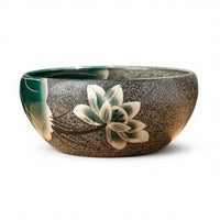 Ceramic Fish Bowl Lotus Pattern Desktop Decor