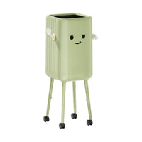 Wheeled Garbage Can Elevated Wastebasket Sturdy for Apartment