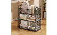 Wire Mesh Storage Rack Space-Saving Three-Tier Organizer Standing Storage Rack for Students, Beneath-Desk