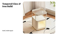 Illuminated End Table 2-in-1 Design Home Furnishing Space-Saving for Living Room