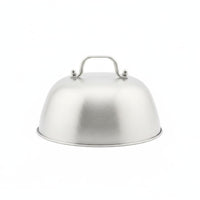 Griddle Basting Cover Brushed Finish Round Burger Cover Heat Resistant Handle Teppanyaki Lid for Grilling, Outdoor, Kitchen