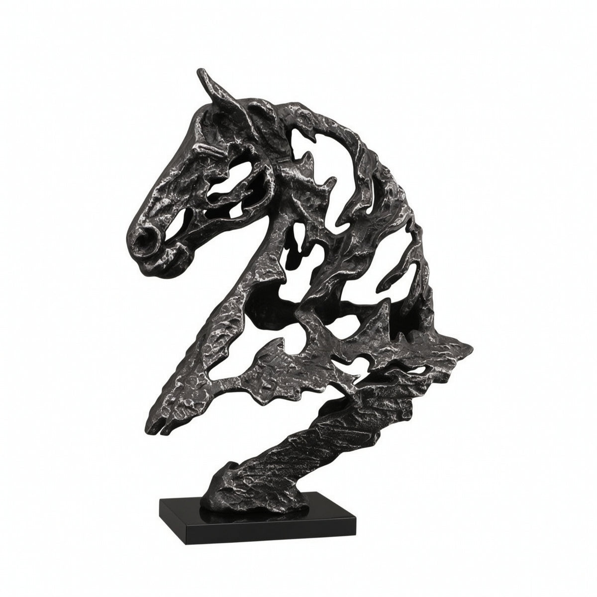 Abstract Horse Sculpture with Base Matte Decor Large for Entryway, Console Table