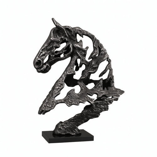 Abstract Horse Sculpture with Base Matte Decor Large for Entryway, Console Table