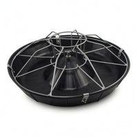 Round Piglet Feeding Trough Anti-Rooting Pig Feeder with Wire Guard Piglet Feeder with Metal Frame for Pigs
