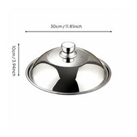 Stainless Steel wok Lid Anti-Spill Universal Frying Pan Cover Cookware Accessory for Kitchen