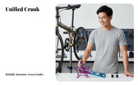 Folding Bike Crankset Aluminum Alloy 130BCD Hollow Crankset Crank Component Set with Bottom Bracket Lightweight 170mm Bike Crank