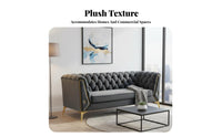 plush fabric Upholstery grooveTufted Loveseat Modern Design 2-Seater Couch space-saving Size Sofa Comfortable Cushioning for Apartment Dwellers, Interior Decorators, Small Space, aesthetic parlor, Reception Area, Lounge