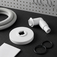 Vacuum Plate with Elbow Molded Pool Skimmer Adapter White
