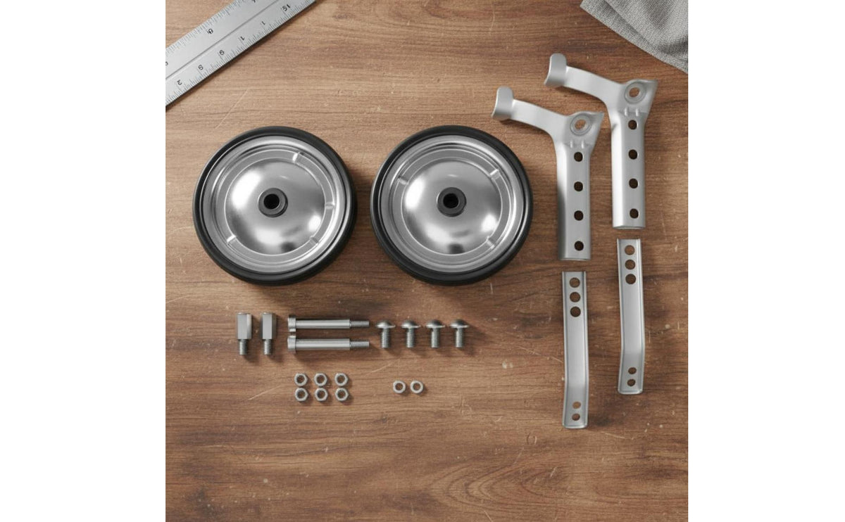 2 Pieces Easy to Install Kids Bike Stabilizer Wheels Stability Support Children's Training Wheels Heavy Duty Bike Assist Wheel Kit Adjustable Height for Beginners, Practice