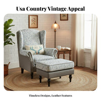 Patriotic Country Aesthetic Patchwork highposterior chair Chair Retro Look highposterior chair Chair High rear Armchair sturdy Wood Frame for Vintage look Lovers, Interior Designers, Living Room, perusing corner, Bedroom, Reception Area