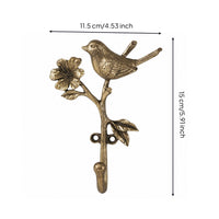 Metal Wall Hook with Bird Motif Rustic Bird Wall Hook Space-Saving for Hallway