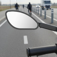 Easy to Install Flat Rearview Mirror Scratch Resistant Bike Rear View Mirror Universal Fit Vehicle Accessory Sturdy Frame for Cyclists, Scooter Riders, Cycling, Commuting