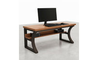 Desk with Pegboard Storage Perforated Panel Desk with Bookshelf Black Frame Office Furniture
