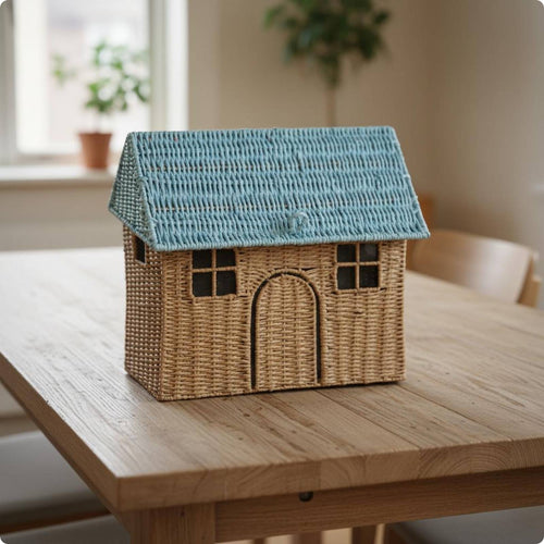 Paper Rope Storage Basket Decorative Woven House Storage Basket Youthful Room Design for Photo Prop, Playroom