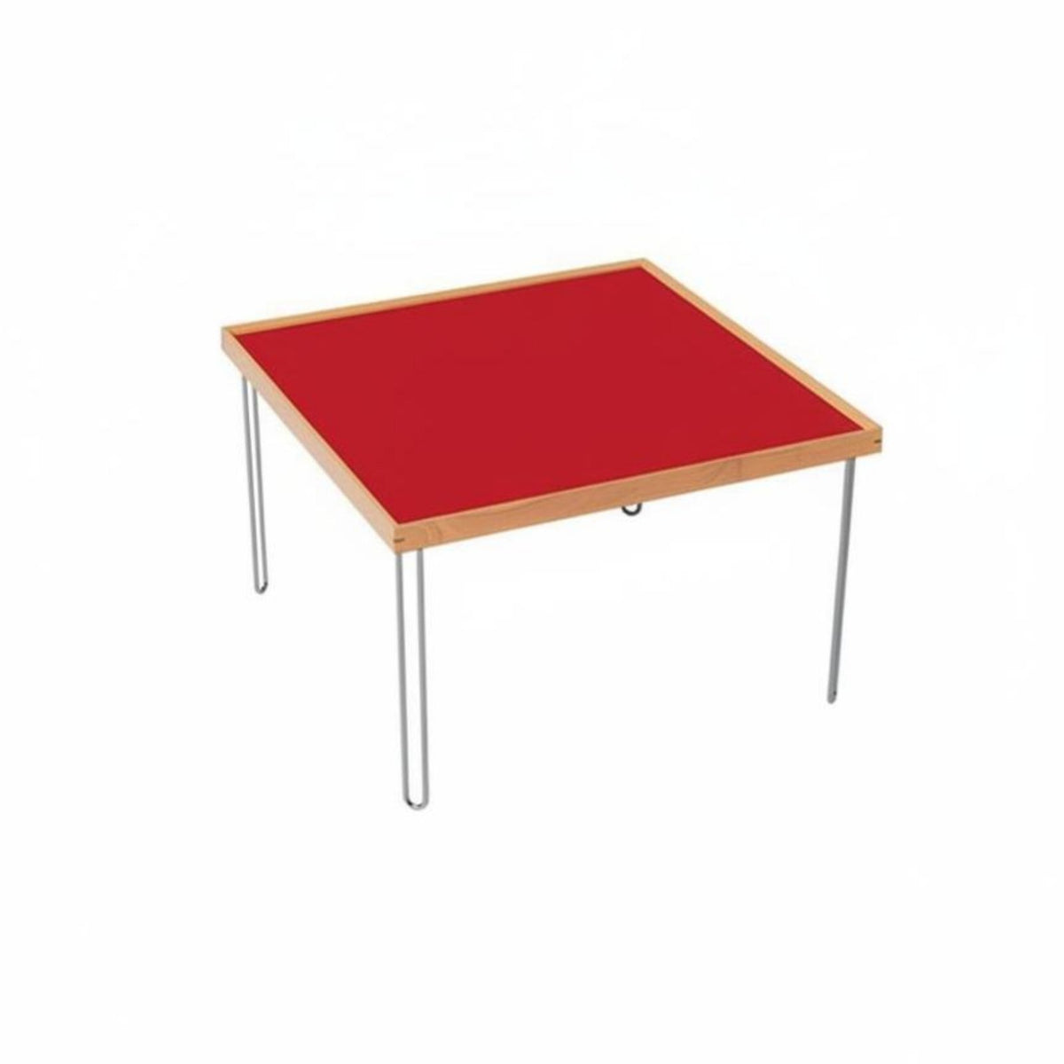 Wood and Metal Table Bauhaus Inspired Square Tea Table with Hairpin Legs