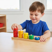 Educational Math Toy Educational Math Learning Board Paint Wooden Number Counting Stacker for Young Children