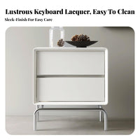 Single-Drawer End Table with Open Shelf Modernist aesthetic Nightstand for Home Office